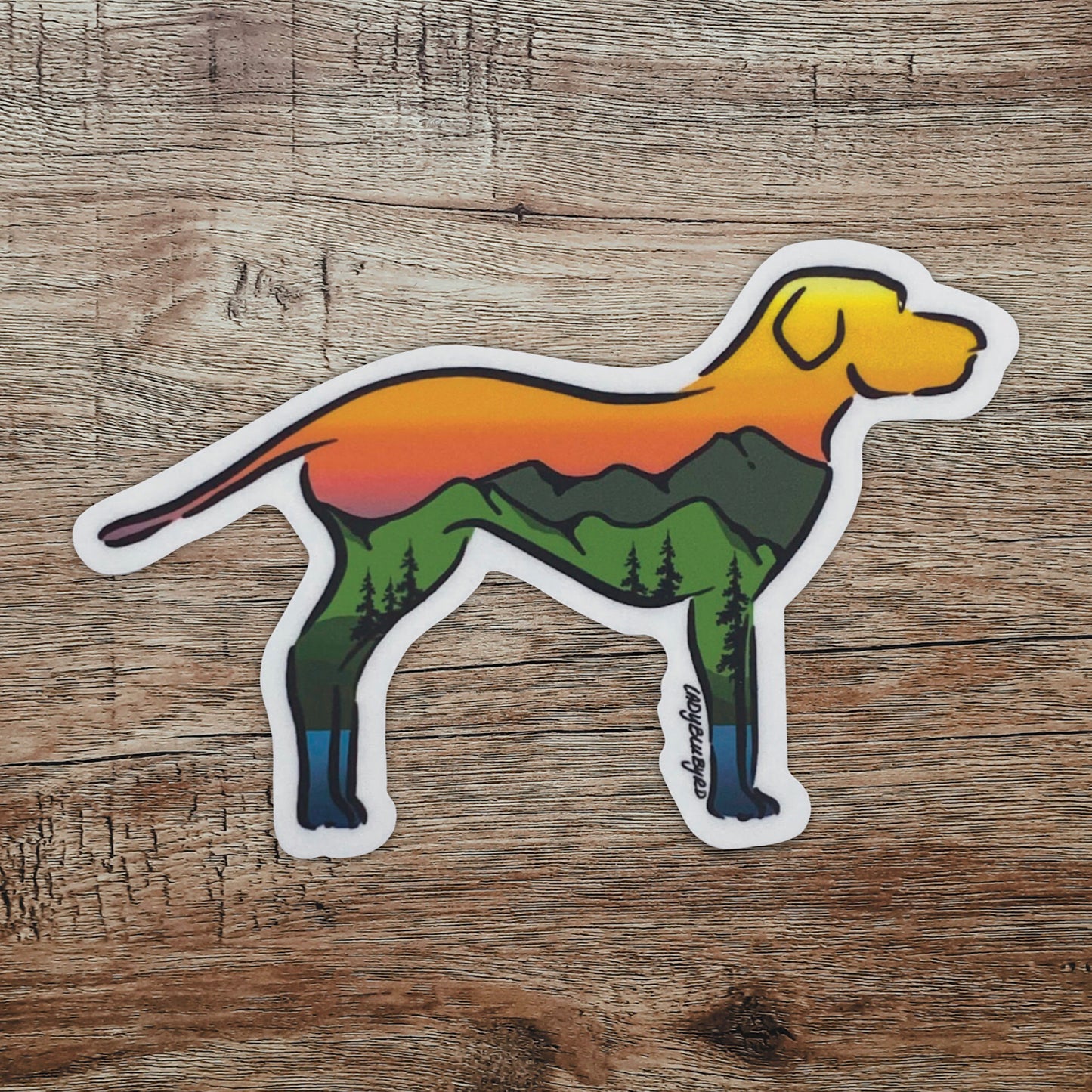(pet) sticker | "Dog Mountain Scene"