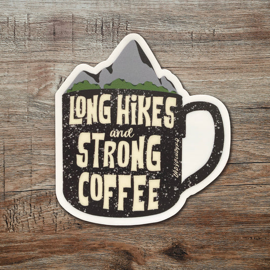 (outdr) sticker | "Hikes and Coffee"