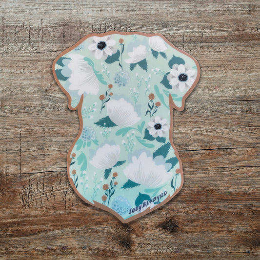 (pet) sticker | "Floral Dog Silhouette"